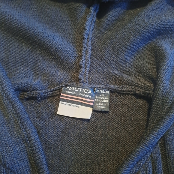 Nautica girls hooded zip up sweater size XL or 16, - Picture 6 of 6